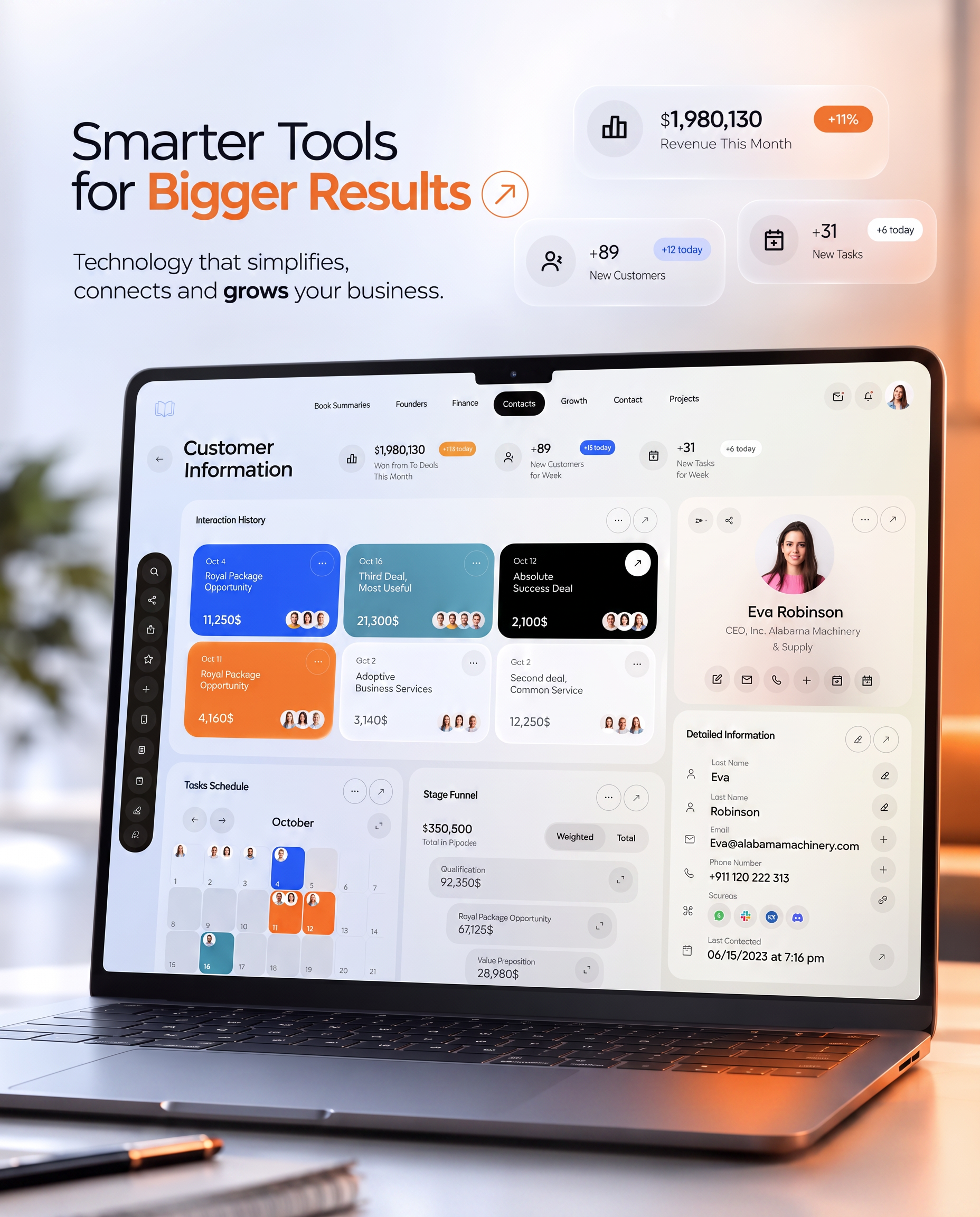 WeDoTech custom business platform interface
